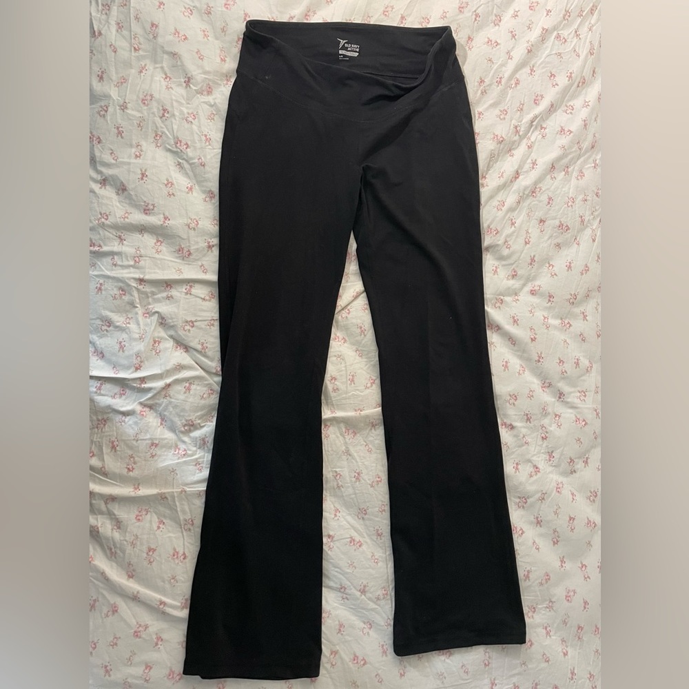Black flared leggings